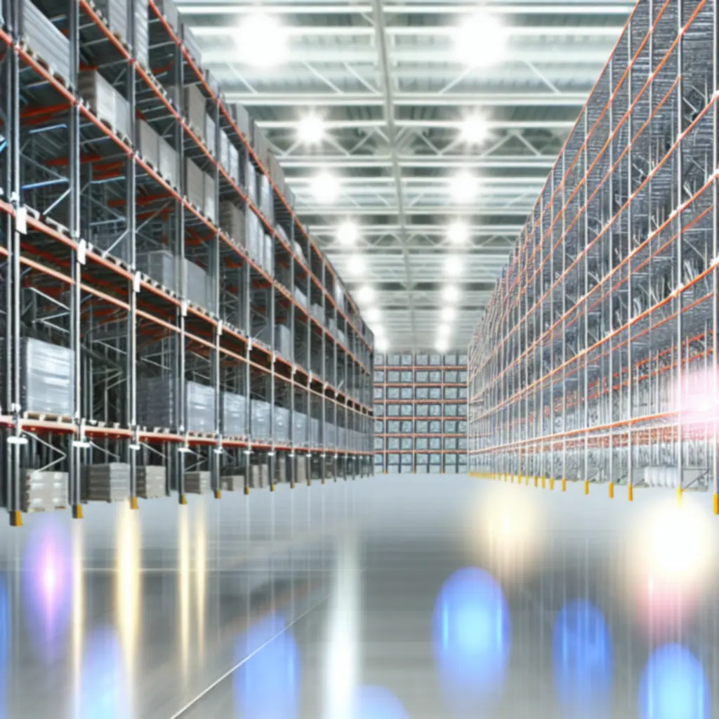 Modern szaniter berendezés raktár belső tere