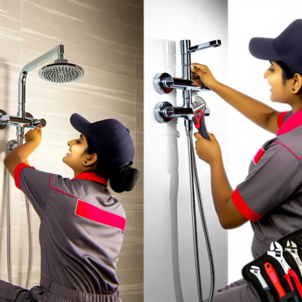 Szakmai vízvezeték-szerelő felszerelést telepít