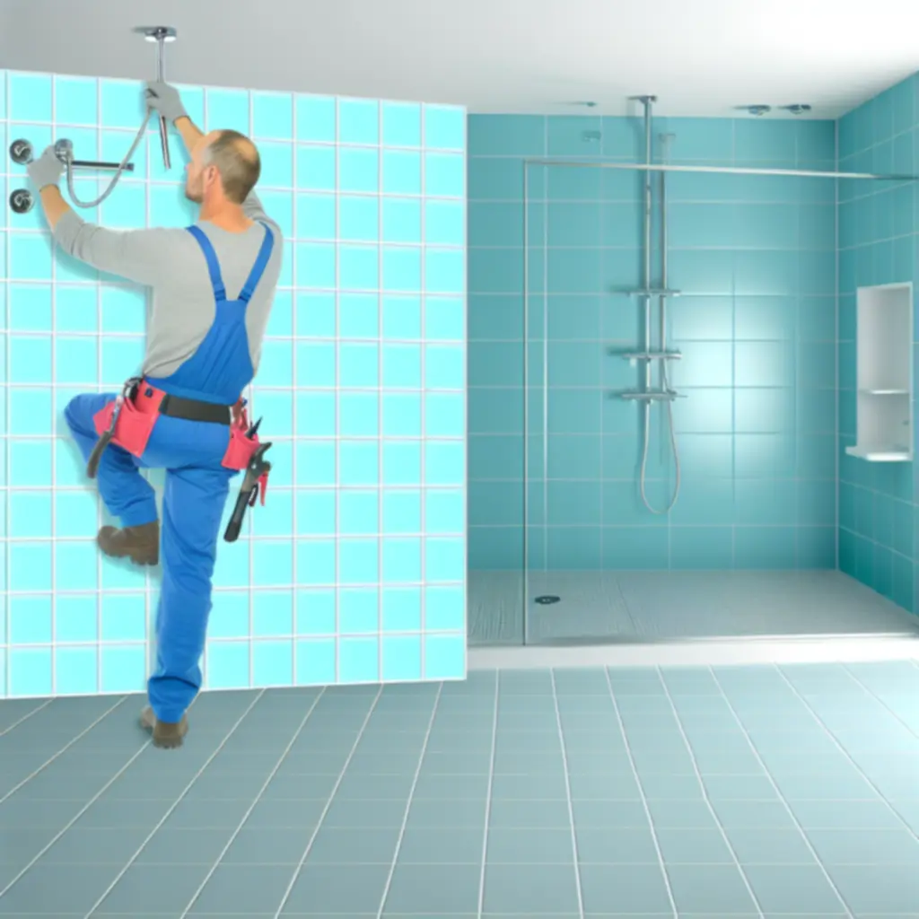 Szakmai vízvezeték-szerelő modern csaptelepet szerel