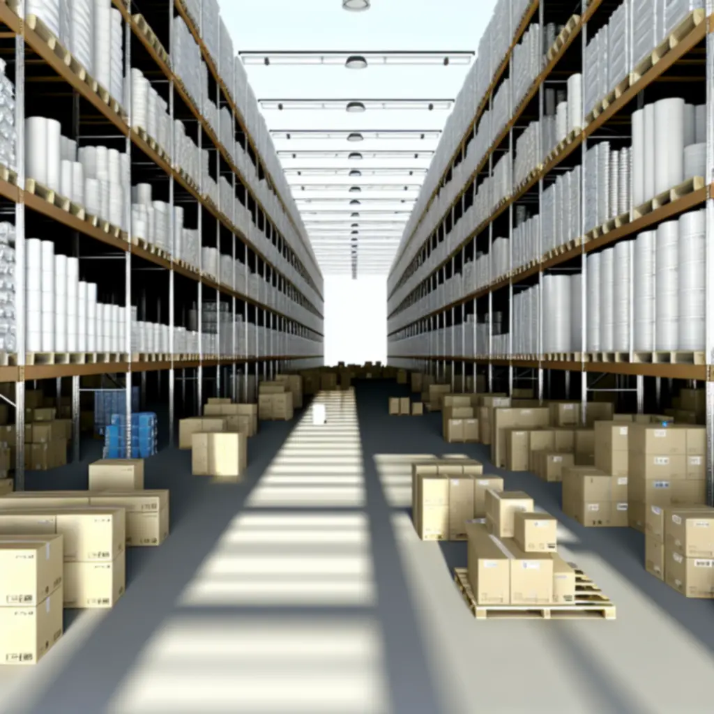 Nagy professzionális vízvezeték raktár belső tere